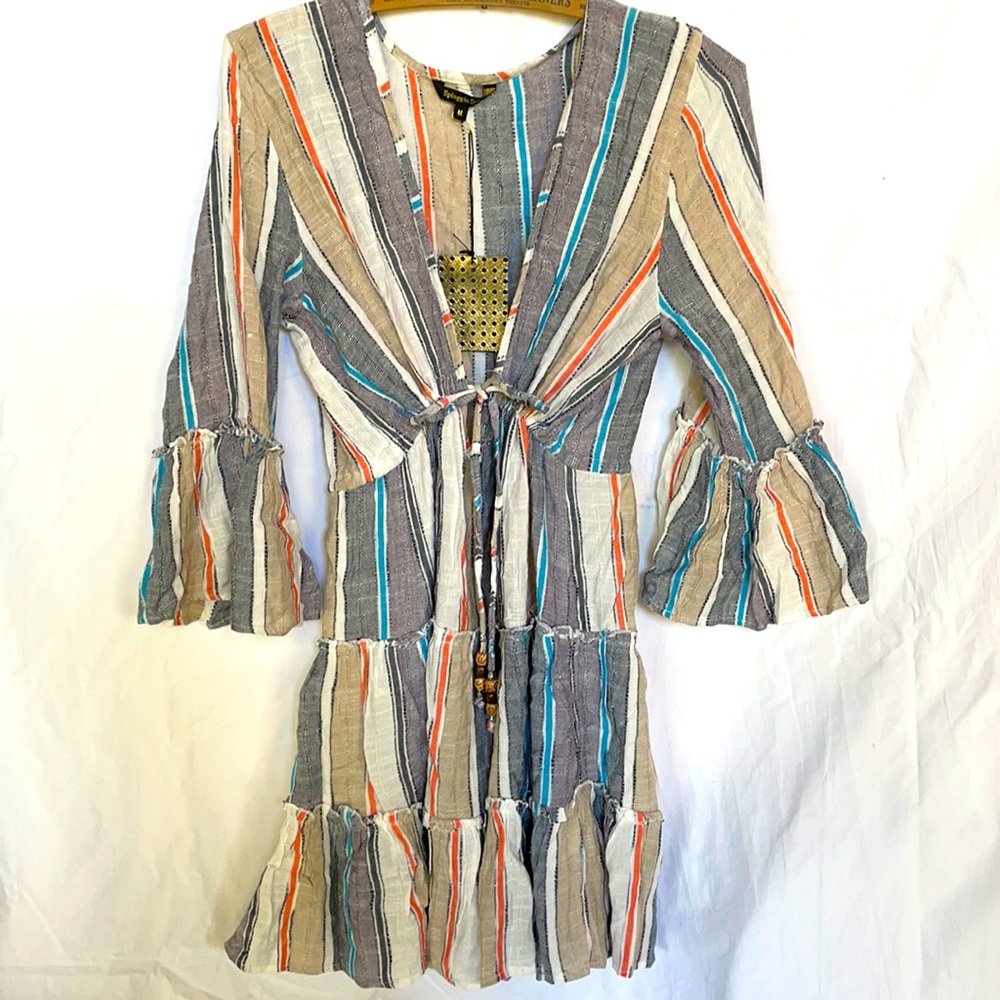 Boho chic low neck dress